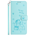 For Samsung Galaxy A55 5G Case with Strap Cats Imprint Leather Wallet Phone Cover