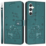 For Samsung Galaxy S24 FE Case with Strap Cats Imprint Leather Wallet Phone Cover