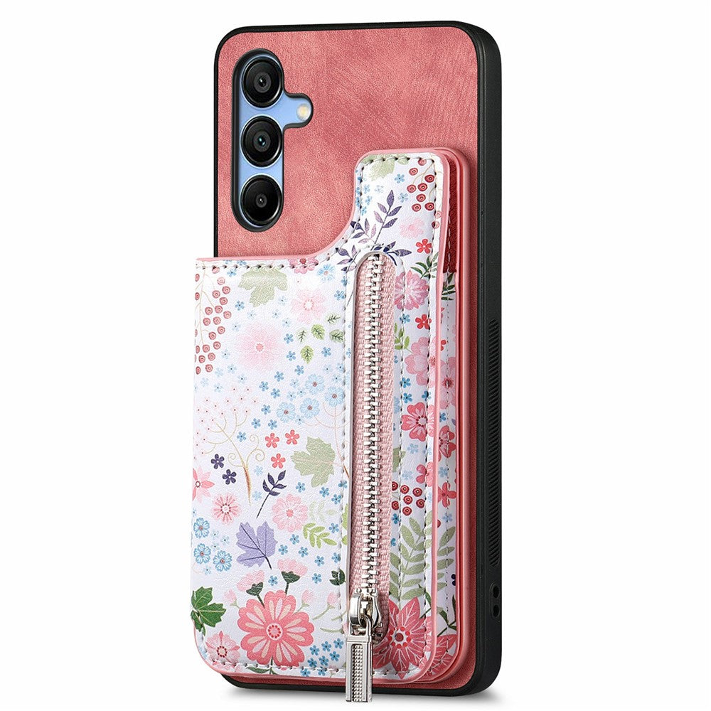 D10 For Samsung Galaxy A16 5G / A16 4G Case Pattern Kickstand Wallet Leather+TPU Phone Cover RFID Blocking