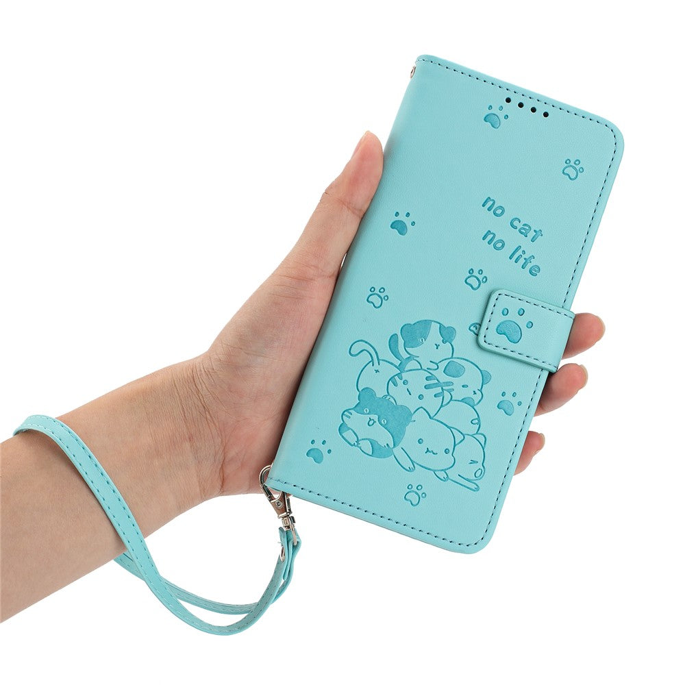 For Xiaomi 14T Pro Case with Strap Cats Imprint Leather Wallet Phone Cover