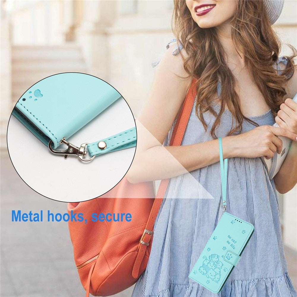For Xiaomi 14T Pro Case with Strap Cats Imprint Leather Wallet Phone Cover