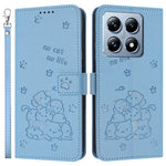 For Xiaomi 14T Case with Strap Cats Imprint Leather Wallet Phone Cover