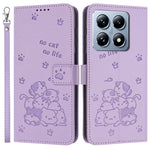 For Xiaomi 14T Case with Strap Cats Imprint Leather Wallet Phone Cover