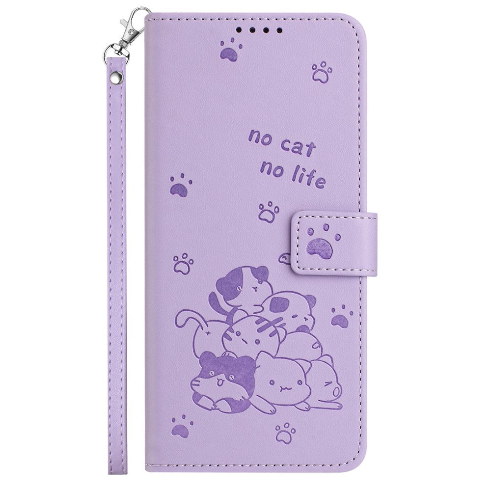 For Xiaomi 14T Case with Strap Cats Imprint Leather Wallet Phone Cover