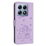 For Xiaomi 14T Case with Strap Cats Imprint Leather Wallet Phone Cover