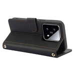 SY-003 For Xiaomi 14T Pro Case PU Leather Stand View Phone Wallet Cover with Hand Strap