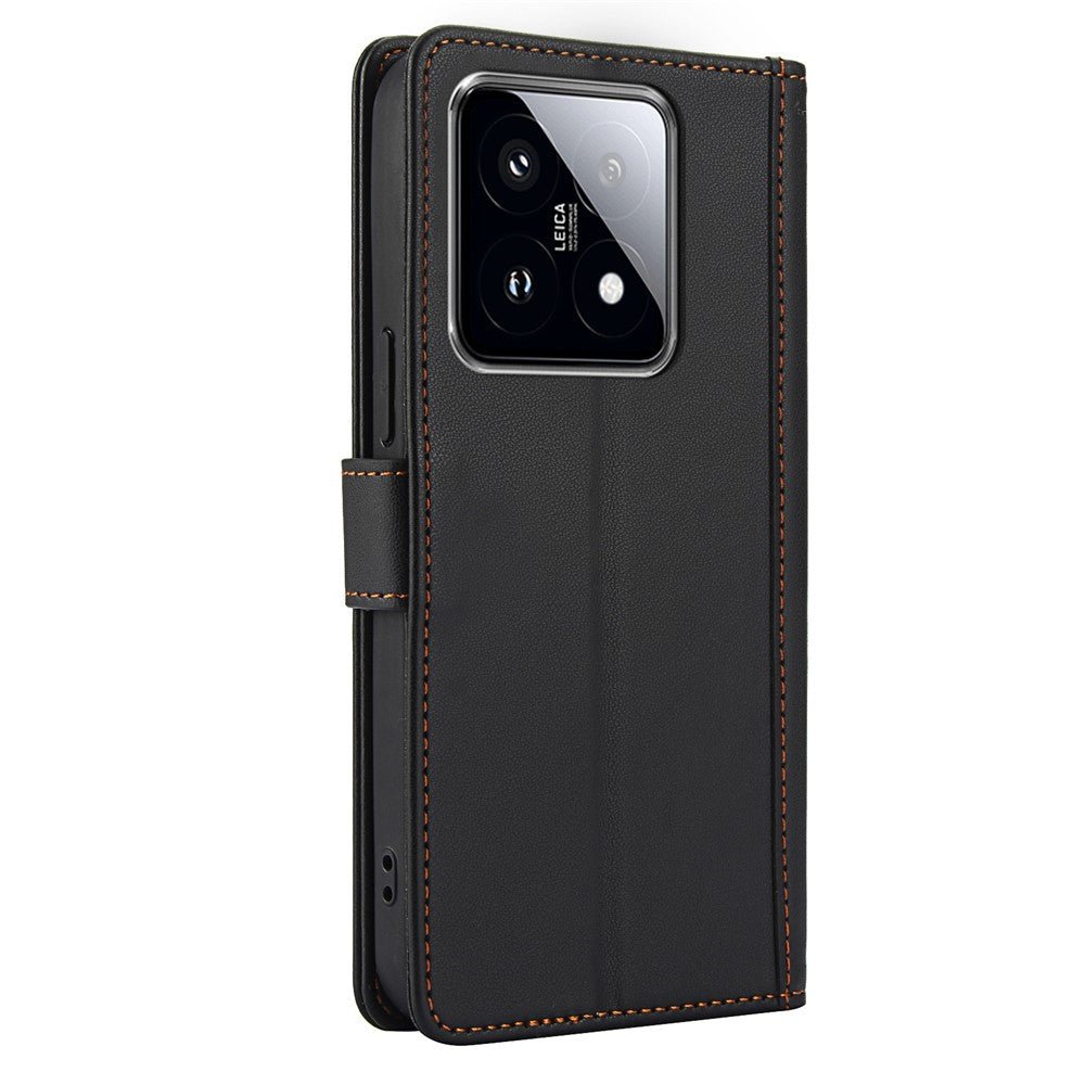SY-003 For Xiaomi 14T Pro Case PU Leather Stand View Phone Wallet Cover with Hand Strap