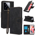 SY-001 For Xiaomi 14T Case Flower Butterfly Leather Wallet Phone Cover with Hand Strap