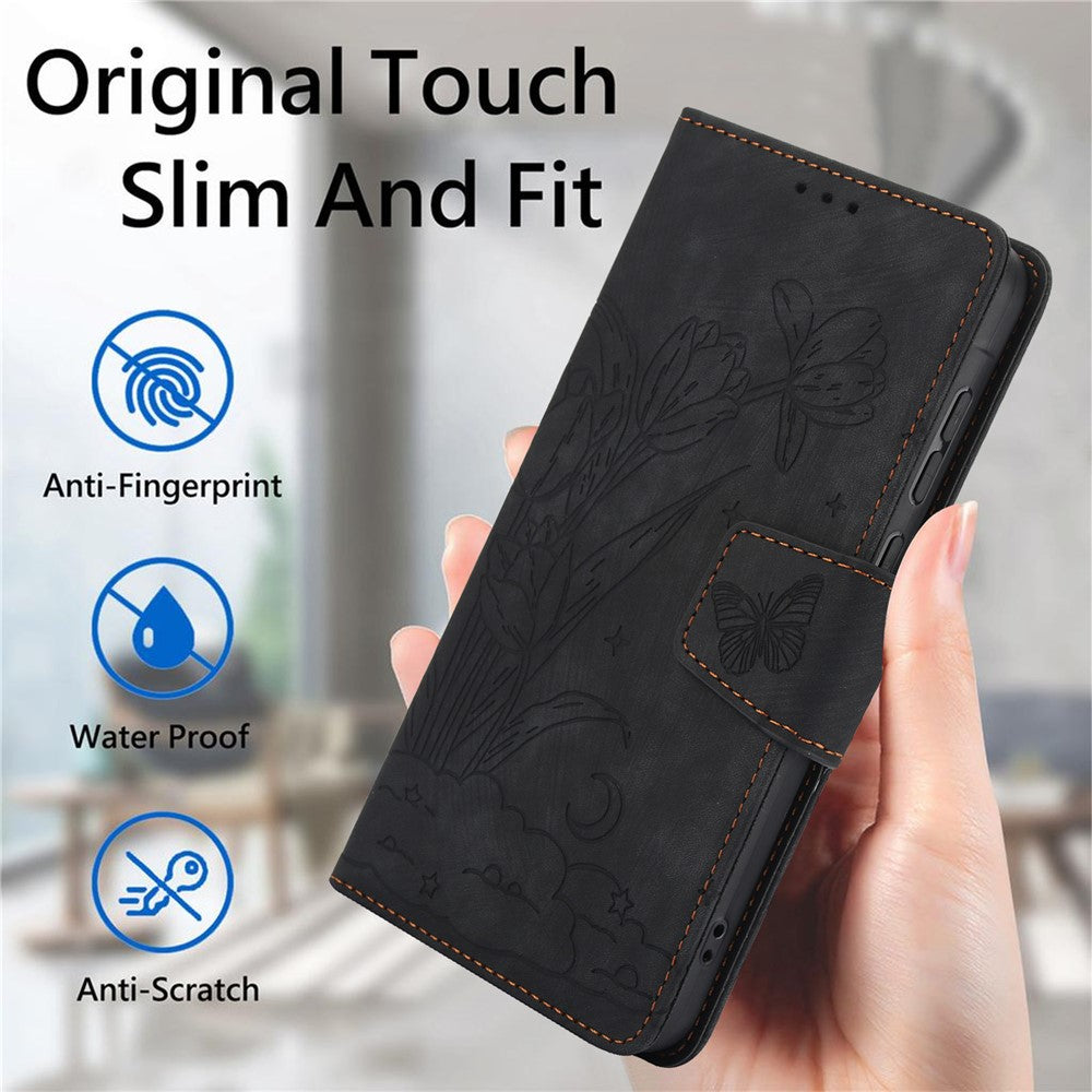 SY-001 For Xiaomi 14T Case Flower Butterfly Leather Wallet Phone Cover with Hand Strap