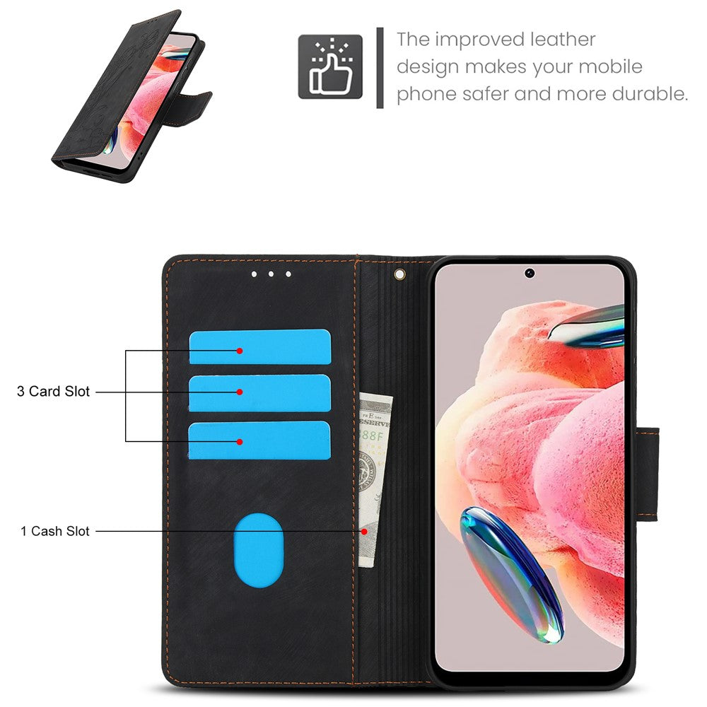 SY-001 For Xiaomi 14T Case Flower Butterfly Leather Wallet Phone Cover with Hand Strap
