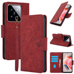 SY-001 For Xiaomi 14T Case Flower Butterfly Leather Wallet Phone Cover with Hand Strap