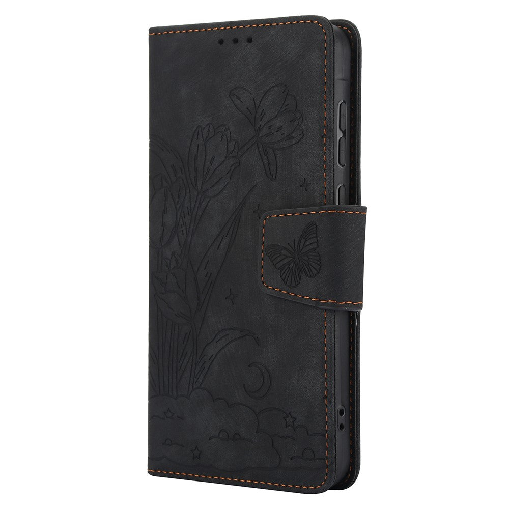SY-001 For Xiaomi 14T Pro Case Flower Butterfly Leather Wallet Phone Cover with Hand Strap