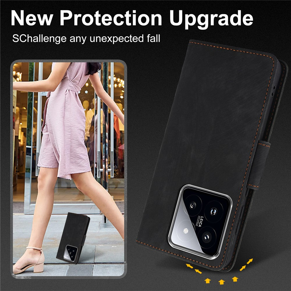 SY-001 For Xiaomi 14T Pro Case Flower Butterfly Leather Wallet Phone Cover with Hand Strap