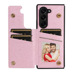 For Samsung Galaxy Z Fold5 5G Case Flower Leather+PC RFID Blocking Phone Cover Card Slots