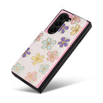 For Samsung Galaxy Z Fold5 5G Case Flower Leather+PC RFID Blocking Phone Cover Card Slots