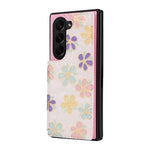 For Samsung Galaxy Z Fold5 5G Case Flower Leather+PC RFID Blocking Phone Cover Card Slots