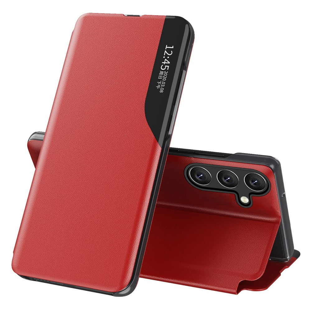 For Samsung Galaxy S24 FE Case View Window PU Leather Stand Cover