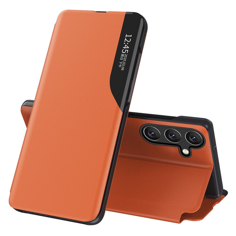 For Samsung Galaxy S24 FE Case View Window PU Leather Stand Cover
