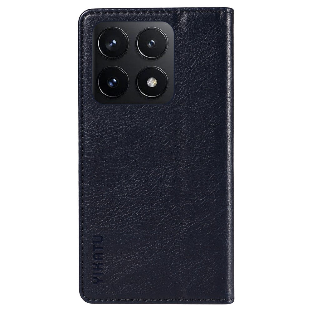 YIKATU YK-006 For Xiaomi 14T Case Wallet Litchi Grain Leather Phone Cover Magnetic Auto-Absorbed