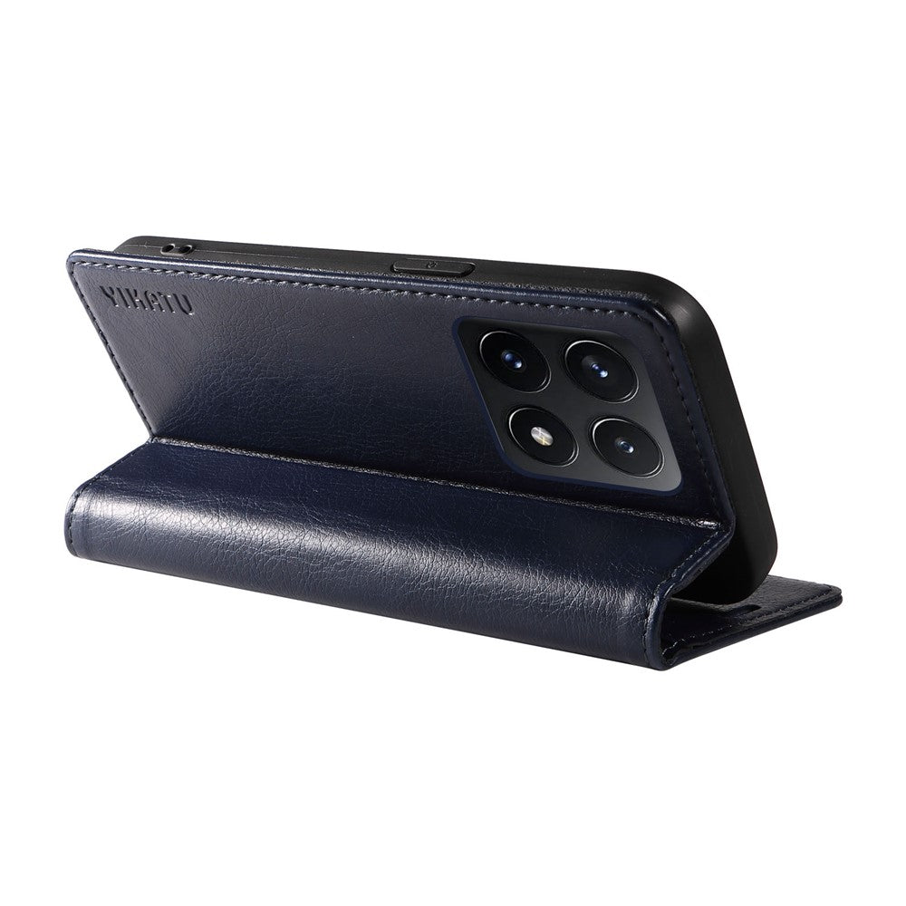 YIKATU YK-006 For Xiaomi 14T Case Wallet Litchi Grain Leather Phone Cover Magnetic Auto-Absorbed