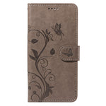 For Xiaomi 14T PU Leather Cases Flower Pattern Wallet Stand Phone Cover with Strap