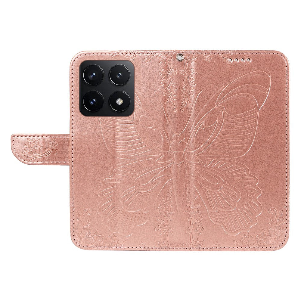 For Xiaomi 14T Case Butterfly Pattern Leather Wallet Flip Phone Cover