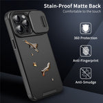 For iPhone 16 Pro Max Case PC+TPU Shell with Slide Camera Phone Cover
