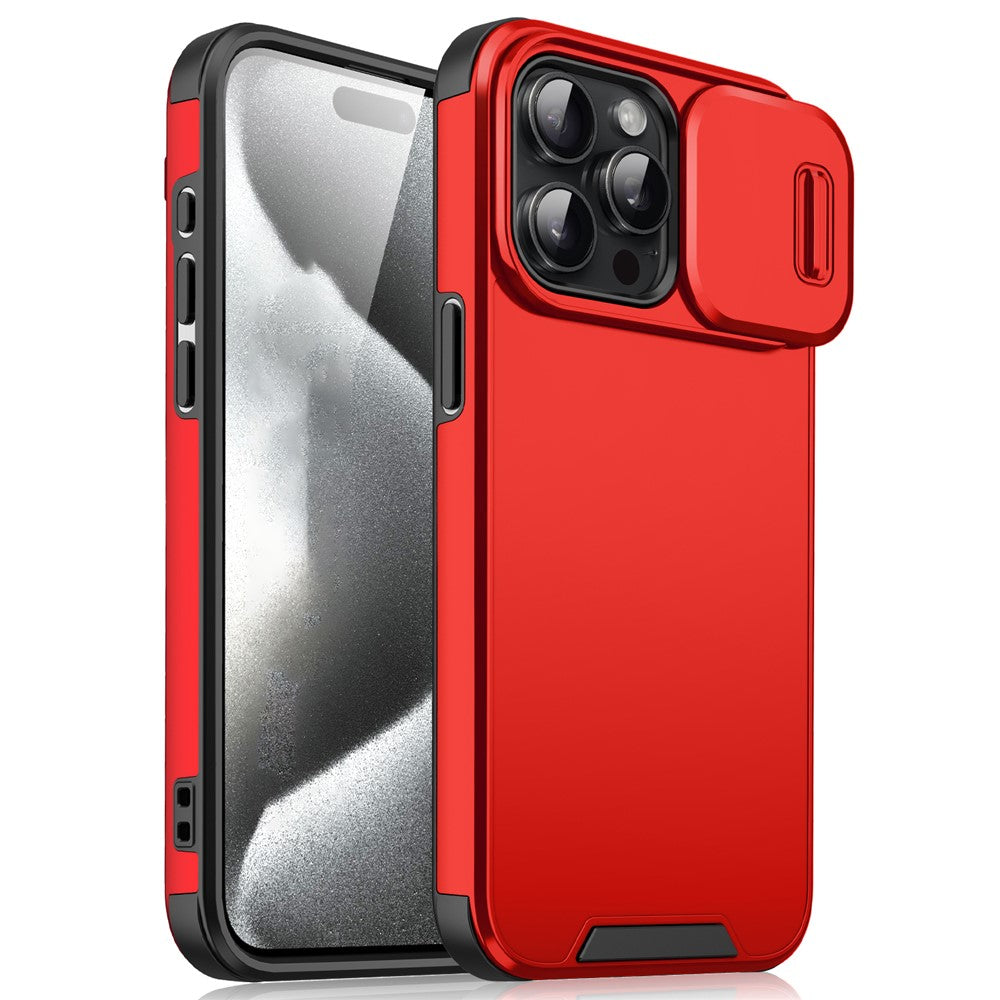 For iPhone 16 Pro Max Case PC+TPU Shell with Slide Camera Phone Cover