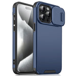 For iPhone 16 Pro Max Case PC+TPU Shell with Slide Camera Phone Cover
