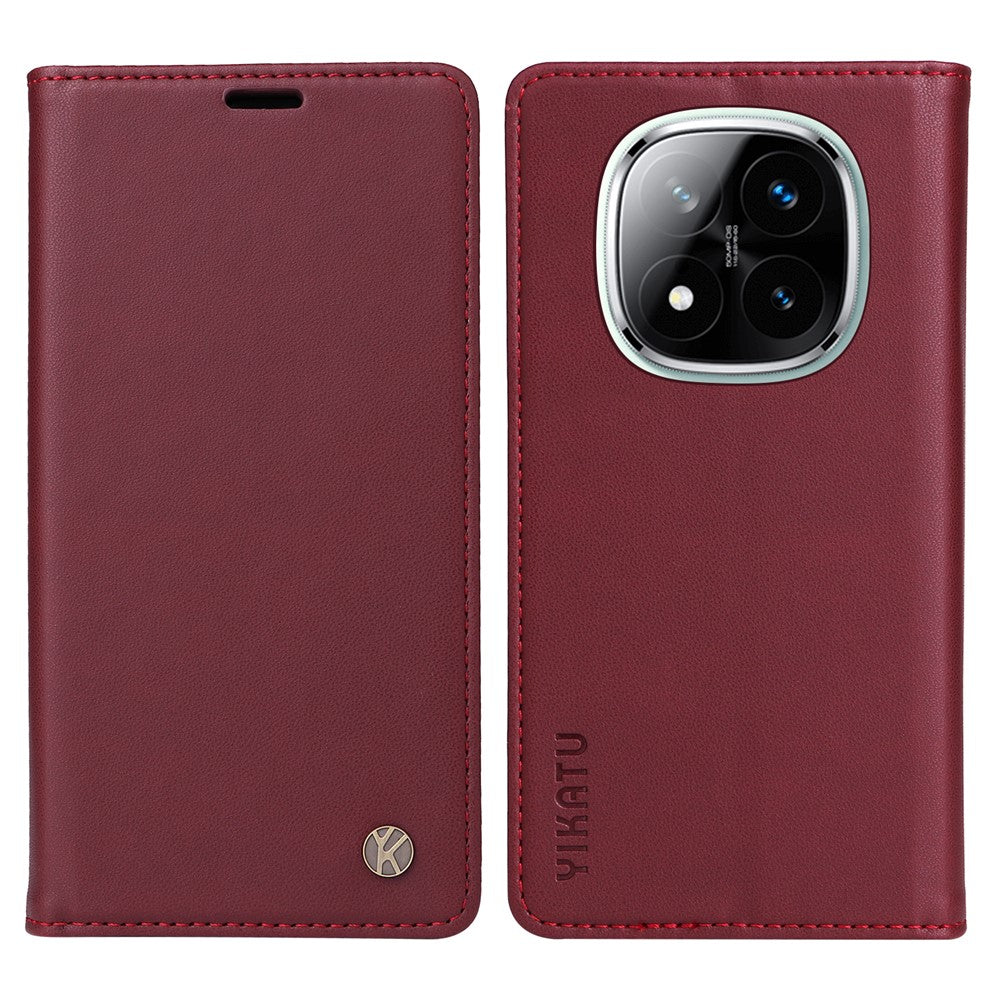 YIKATU YK-001 For Xiaomi Redmi Note 14 Pro+ 5G / Note 14 Pro 5G / Poco X7 5G Case Stand Leather Phone Cover Strong Magnetic Closure
