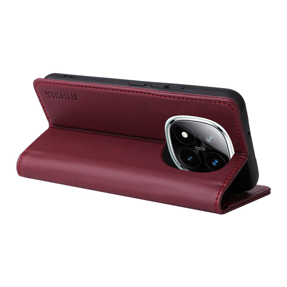 YIKATU YK-001 For Xiaomi Redmi Note 14 Pro+ 5G / Note 14 Pro 5G / Poco X7 5G Case Stand Leather Phone Cover Strong Magnetic Closure