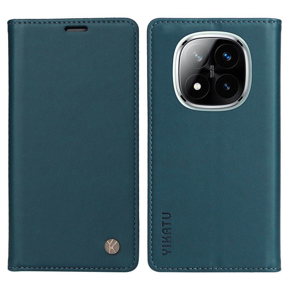 YIKATU YK-001 For Xiaomi Redmi Note 14 Pro+ 5G / Note 14 Pro 5G / Poco X7 5G Case Stand Leather Phone Cover Strong Magnetic Closure
