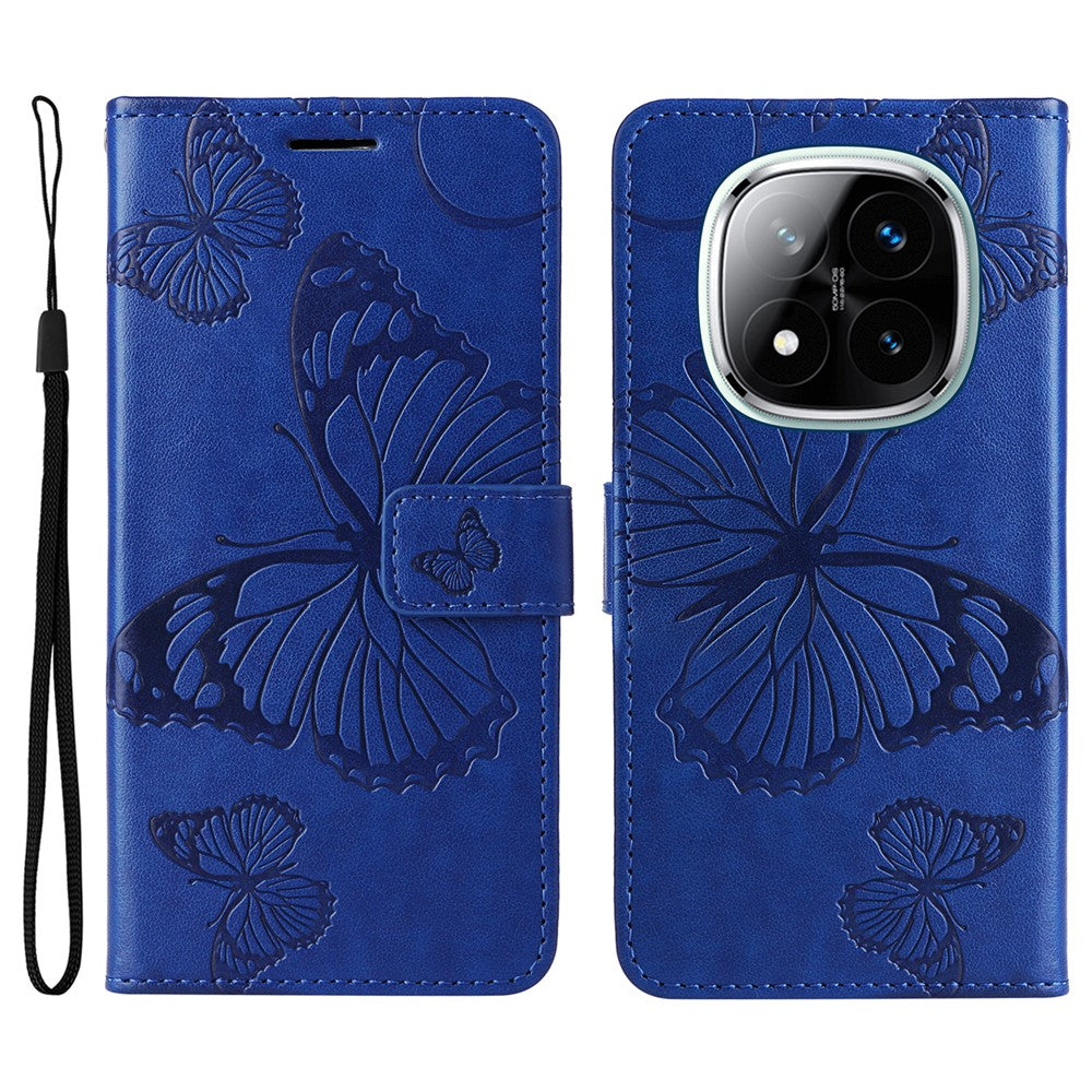 For Xiaomi Redmi Note 14 Pro+ 5G / Note 14 Pro 5G / Poco X7 5G Wallet Case Floral Butterfly Imprinted Leather Phone Cover Stand