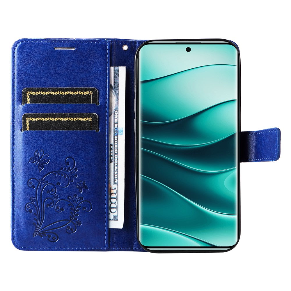 For Xiaomi Redmi Note 14 Pro+ 5G / Note 14 Pro 5G / Poco X7 5G Wallet Case Floral Butterfly Imprinted Leather Phone Cover Stand