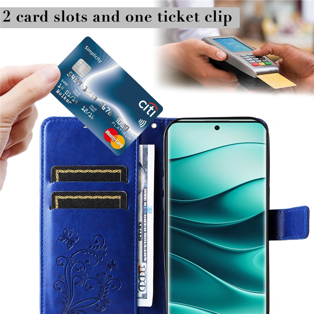 For Xiaomi Redmi Note 14 Pro+ 5G / Note 14 Pro 5G / Poco X7 5G Wallet Case Floral Butterfly Imprinted Leather Phone Cover Stand