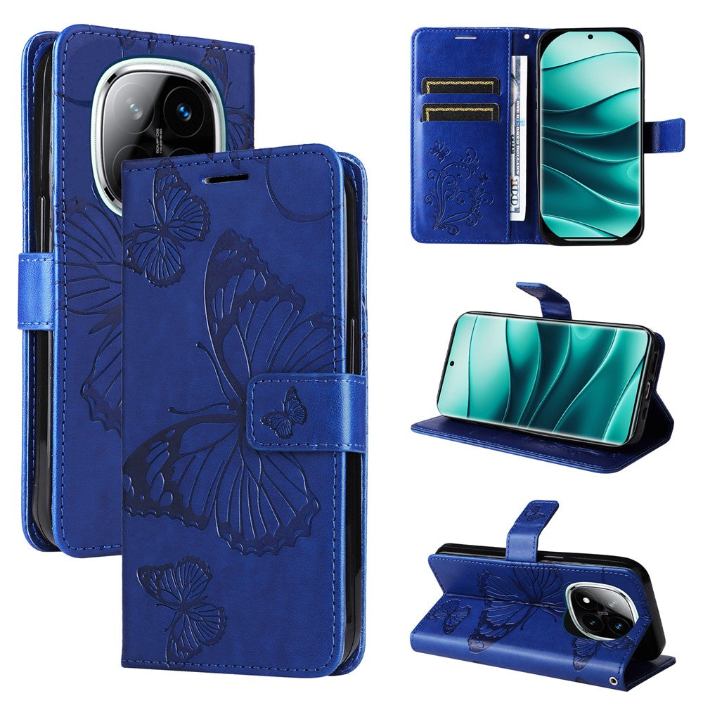 For Xiaomi Redmi Note 14 Pro+ 5G / Note 14 Pro 5G / Poco X7 5G Wallet Case Floral Butterfly Imprinted Leather Phone Cover Stand