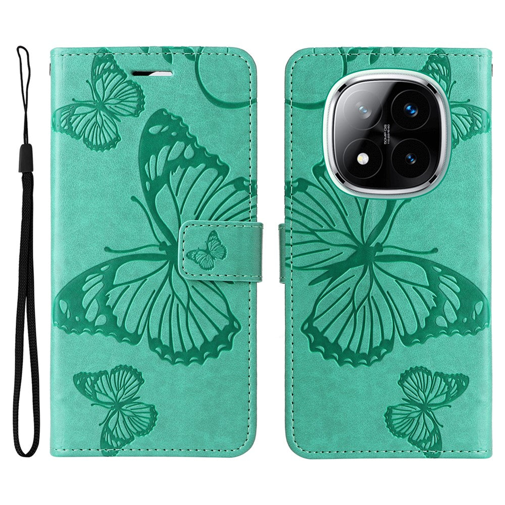 For Xiaomi Redmi Note 14 Pro+ 5G / Note 14 Pro 5G / Poco X7 5G Wallet Case Floral Butterfly Imprinted Leather Phone Cover Stand