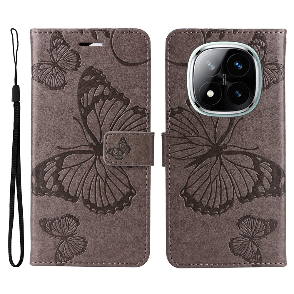 For Xiaomi Redmi Note 14 Pro+ 5G / Note 14 Pro 5G / Poco X7 5G Wallet Case Floral Butterfly Imprinted Leather Phone Cover Stand