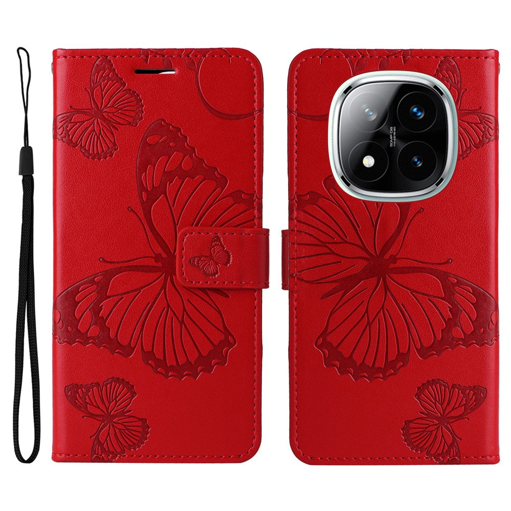 For Xiaomi Redmi Note 14 Pro+ 5G / Note 14 Pro 5G / Poco X7 5G Wallet Case Floral Butterfly Imprinted Leather Phone Cover Stand