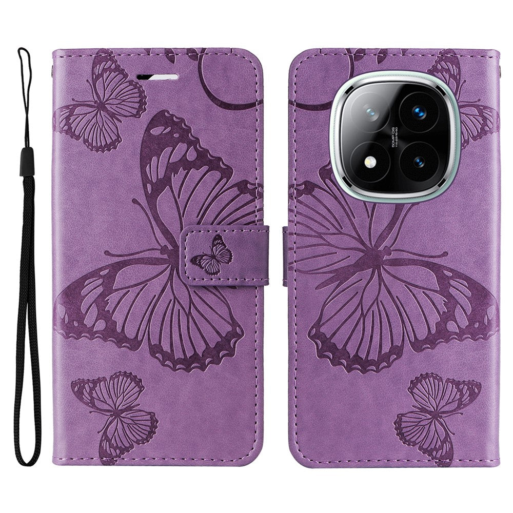 For Xiaomi Redmi Note 14 Pro+ 5G / Note 14 Pro 5G / Poco X7 5G Wallet Case Floral Butterfly Imprinted Leather Phone Cover Stand