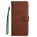 For Xiaomi Redmi Note 14 Pro+ 5G / Note 14 Pro 5G / Poco X7 5G Case Solid Color Leather Mobile Cover Wallet Stand with Strap