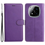 For Xiaomi Redmi Note 14 Pro+ 5G / Note 14 Pro 5G / Poco X7 5G Case Solid Color Leather Mobile Cover Wallet Stand with Strap