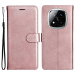 For Xiaomi Redmi Note 14 Pro+ 5G / Note 14 Pro 5G / Poco X7 5G Case Solid Color Leather Mobile Cover Wallet Stand with Strap