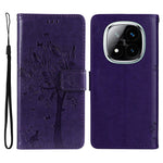 For Xiaomi Redmi Note 14 Pro+ 5G / Note 14 Pro 5G / Poco X7 5G Phone Case with Stand Cat Tree Pattern Leather Wallet Mobile Cover