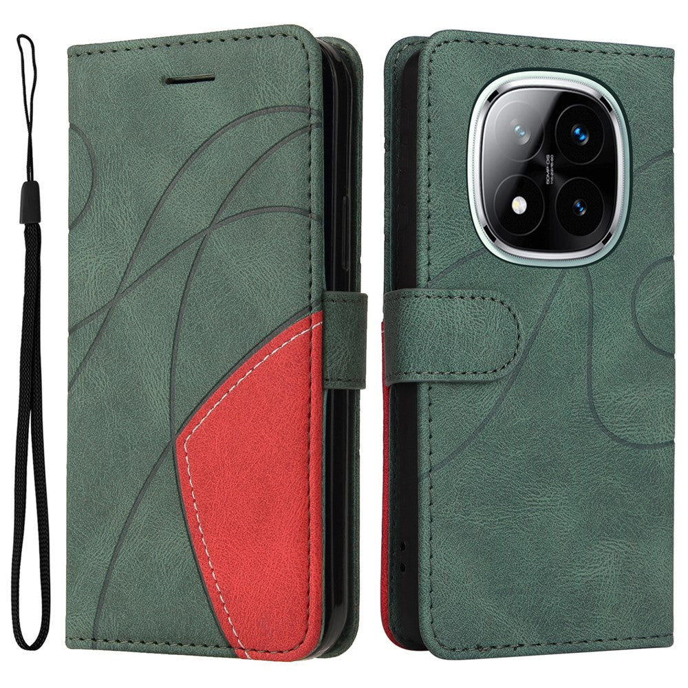For Xiaomi Redmi Note 14 Pro+ 5G / Note 14 Pro 5G / Poco X7 5G Leather Case Wallet Stand Color Splicing Phone Cover