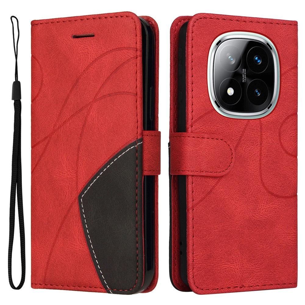For Xiaomi Redmi Note 14 Pro+ 5G / Note 14 Pro 5G / Poco X7 5G Leather Case Wallet Stand Color Splicing Phone Cover