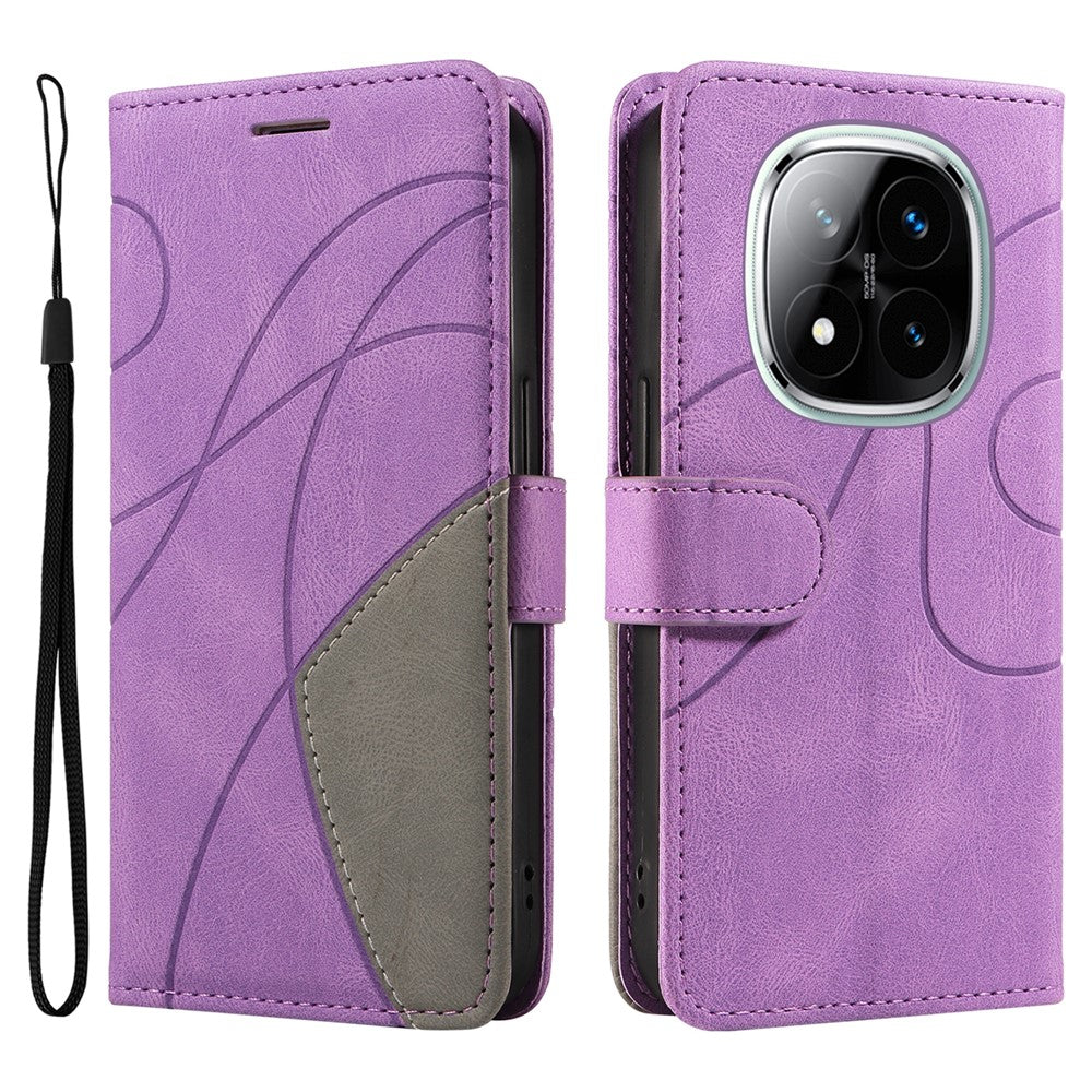 For Xiaomi Redmi Note 14 Pro+ 5G / Note 14 Pro 5G / Poco X7 5G Leather Case Wallet Stand Color Splicing Phone Cover