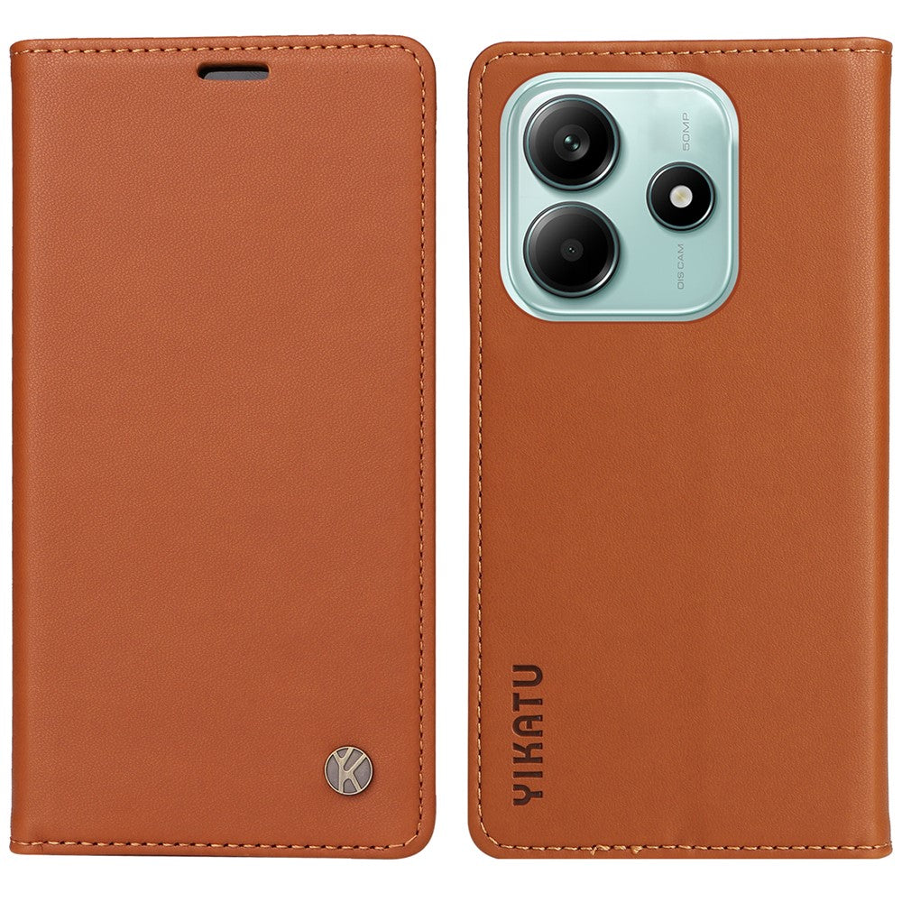 YIKATU YK-001 cover til Xiaomi Redmi Note 14 5G, stativ, lædermobilbeskyttelse, stærk magnetlukning