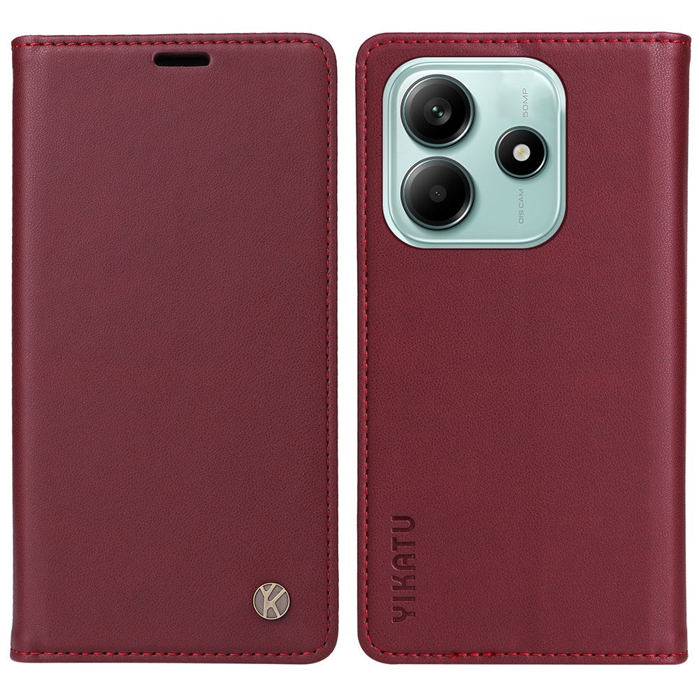YIKATU YK-001 cover til Xiaomi Redmi Note 14 5G, stativ, lædermobilbeskyttelse, stærk magnetlukning