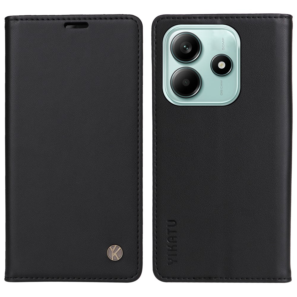 YIKATU YK-001 cover til Xiaomi Redmi Note 14 5G, stativ, lædermobilbeskyttelse, stærk magnetlukning